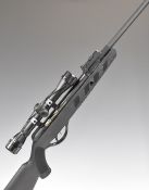 Milbro Accqr8 .177 break barrel air rifle with composite stock, chequered semi-pistol grip and