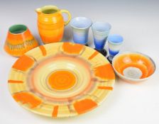 Collection of Shelley drip ware including a large charger, diameter 35cm