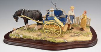 Border Fine Arts 'Daily Delivery' model of a horse drawn milk float and milkman, length 36 x