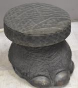 Taxidermy elephant foot stool, diameter 35 x height 28cm