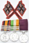 British Army Queen's South Africa 1899 and King's South Africa 1902 medals with clasps for Relief of