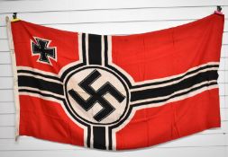 WW2 German Third Reich Nazi flag ink stamped Reichskriegfl 100 x 170 and swastika over M