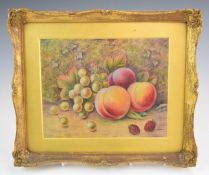 T Lookyer Royal Worcester artist watercolour painted fruit, 16 x 20cm