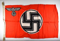 WW2 German Third Reich Nazi flag ink stamped Reichsdflg 0.50 x 0.85 Kress SI Tonis, with central