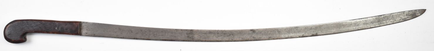Continental sword of crude construction with wooden handle and 72cm blade. PLEASE NOTE ALL BLADED