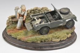 Country Artists CA859 Move Over Jess, farmer loading milk into the back of a Landrover, length 22cm