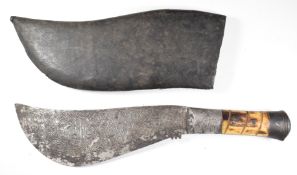 Afghan 19thC bone handled knife with 18cm blade and leather sheath. PLEASE NOTE ALL BLADED ITEMS ARE