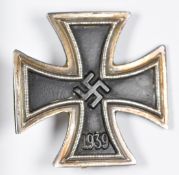 WW2 German Third Reich Nazi Iron Cross First Class medal marked L/12, inscribed to UFCHA S Klein