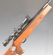 Webley Longbow SE .177 air rifle with chequered thumb-hole grip, raised cheek piece, adjustable