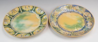 Frank Brangwyn for Royal Doulton two art pottery cabinet plates, diameter 26cm