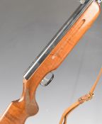 Weihrauch HW35 .22 air rifle with semi-pistol grip, adjustable trigger and sights and leather sling,