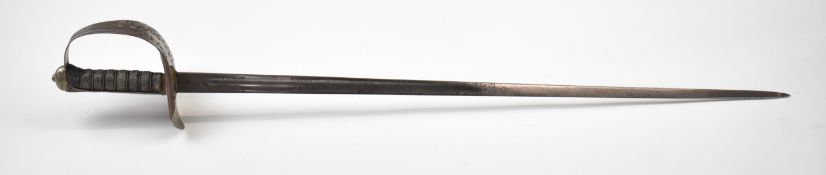 British 1897 Infantry sword Armfield, Birmingham retailers, the 81cm decorated blade with George V