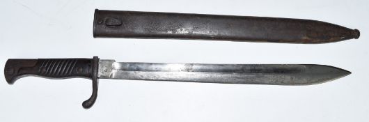 German 1898/05 pattern 'butcher's' saw-back bayonet with saw-back removed, 633.P.I R26 to crosspiece
