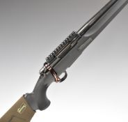 Sabatti .223 bolt-action rifle with chequered pistol grip and forend, composite stock, raised