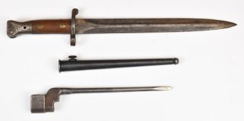 British 1888 pattern Mark 2 bayonet with some good stamps to ricasso and 28.cm double edged blade,