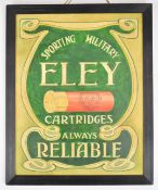 Eley Sporting Military Cartridges Always Reliable advertising watercolour, 62 x 50cm, framed and