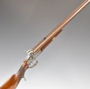I A Blake & Co 16 bore and .600 side by side percussion hammer action cape rifle with named and