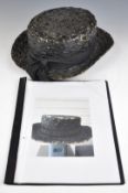 Blackened straw hat with HMS Bellerophon cap tally by repute ex museum piece, with copy research