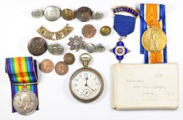 British Army WW1 medal pair comprising War Medal and Victory Medal named to 132435 Pte FC Jeffrey,