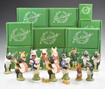 Beswick fourteen pig orchestra figures and huntsman fox figure, all boxed, tallest 15cm