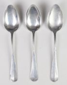 Three WW2 German Nazi Kriegsmarine table spoons, marked HHL and also with eagle swastika and