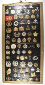 Approximately 80 British and colonial forces cap badges including Royal Tank Corps, Royal Sussex