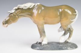 Royal Copenhagen figure of a windswept horse by Lauritz Jensen, model 1362, height 19cm