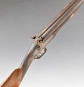 Ward of London muzzle loading double barrelled side by side percussion hammer action shotgun with