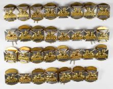 Fourteen pairs of British Army RGBW / Royal Gloucestershire, Berkshire & Wiltshire Regiment collar