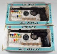 Two Umarex T J Harrington .177 'The Gat' air pistols, both in original boxes.