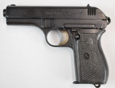 Deactivated Czechoslovakian WW2 Waffent Hbril CZ 27 7.65mm semi-automatic pistol with textured