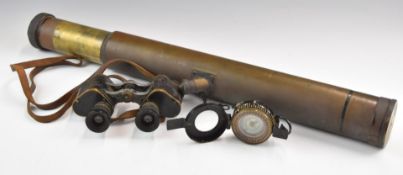 WW2 TG Co Ltd compass dated 1940, serial number 47119, together with a Watson's Ltd telescope
