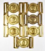 Seven Dieu et Mon Droit British Army brass belt buckles