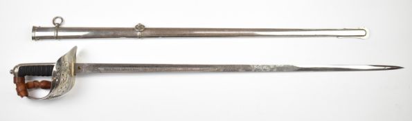 British 1897 pattern officer's presentation sword AG Parker & Co Ltd, Birmingham retailer,