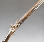 French or similar continental flintlock musket with brass trigger guard, butt plate, mounts and