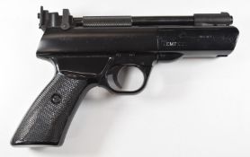 Webley Tempest .22 target air pistol with shaped and chequered grip and adjustable sights, NVSN.