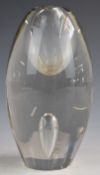Timo Sarpaneva for Iittala Kyynel mid century modern art glass teardrop bud vase, signed and