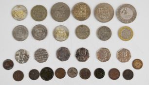 British, American and other coins including Liberty dollars and half dollars, 1958 Canadian