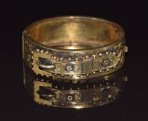 A silver gilt buckle bangle, Birmingham 1893, 25.7g