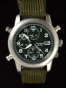 Seiko SQ100 military style gentleman's chronograph wristwatch ref. 7T32-7D90 with date aperture,