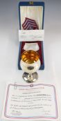 Aston Villa football club hallmarked silver limited edition centenary commemorative goblet, in