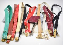 Judith Leiber collection of belts and wallet. Vendor advises her grandmother was very good friends