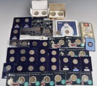 A collection of approximately forty two collectable 50p coins, most in Change Checker packs and some