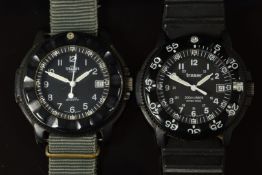 Two Traser military style gentleman's wristwatches, each with date aperture, luminous hands, white