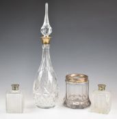 Elizabeth II hallmarked silver mounted cut glass decanter, Birmingham 1973, maker Charles S