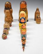 Three 19th / 20thC Russian dolls including a Japanese Samurai
