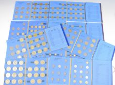 Ten Whitman folders containing UK half crowns, florins, shillings, sixpences and threepences