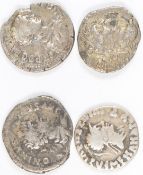 Four Roman silver Denarius coinage comprising Antonius, Geta Septimus, Septimus Severus and Gnaeus