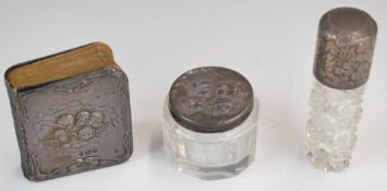 Sampson Mordan & Co Victorian hallmarked silver lidded hobnail cut perfume bottle, London 1887,