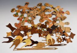 A large quantity of thread winders including fretwork, painted, bone, tortoiseshell and Lucet cord